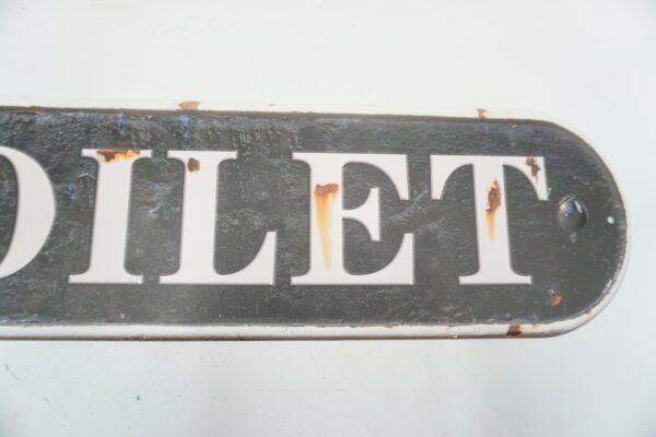 BLASZANY SZYLD - TABLICZKA "TOILET" 13X50 cm.