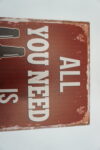 BLASZANY SZYLD - TABLICZKA "ALL YOU NEED IS BEER" 25X33 cm.