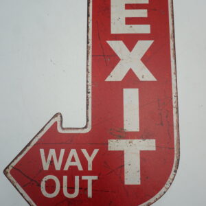 BLASZANY SZYLD - TABLICZKA "EXIT" 41X25 cm.