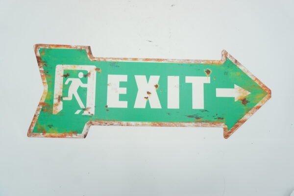 BLASZANY SZYLD - TABLICZKA "EXIT" 19X50 cm.