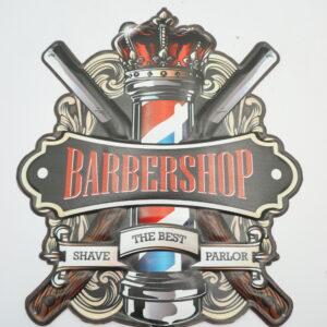 BLASZANY SZYLD - TABLICZKA FRYZJER BARBERSHOP 40x33