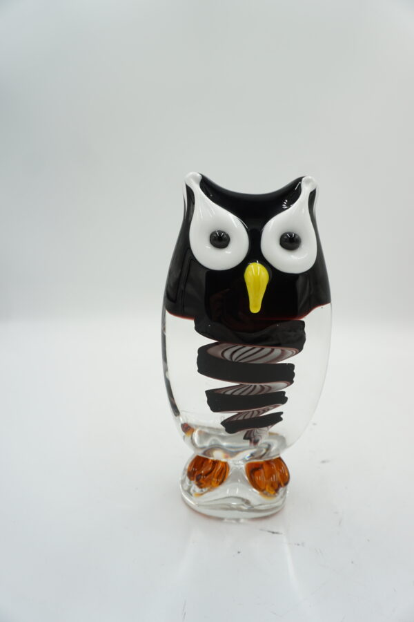 SZKLANA FIGURKA STYL MURANO SOWA MĄDROŚĆ