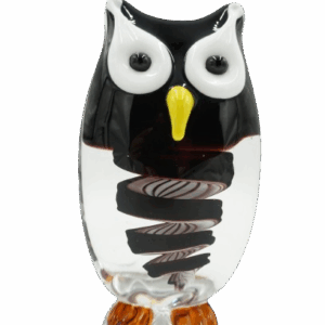 SZKLANA FIGURKA STYL MURANO SOWA MĄDROŚĆ