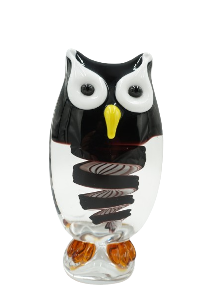 SZKLANA FIGURKA STYL MURANO SOWA MĄDROŚĆ