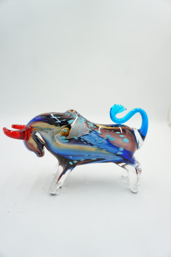 SZKLANA FIGURA STYL MURANO, BYK SYMBOL SIŁY GIEŁDA HOSSA