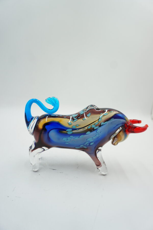 SZKLANA FIGURA STYL MURANO, BYK SYMBOL SIŁY GIEŁDA HOSSA