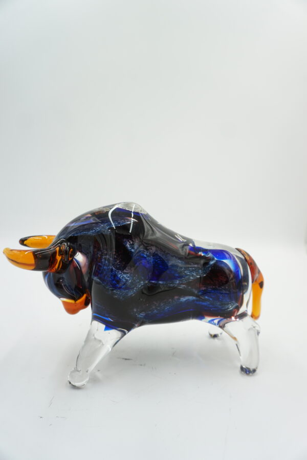SZKLANA FIGURA STYL MURANO, BYK SYMBOL SIŁY GIEŁDA HOSSA