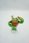 SZKŁO W STYLU MURANO, FIGURA ZIELONA ŻABA ROPUCHA