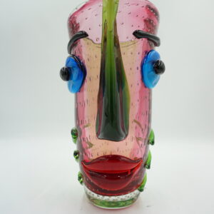 SZKŁO MURANO DUŻY PIĘKNY WAZON TWARZ KOLOROWA