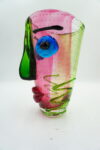 SZKŁO MURANO DUŻY PIĘKNY WAZON TWARZ KOLOROWA