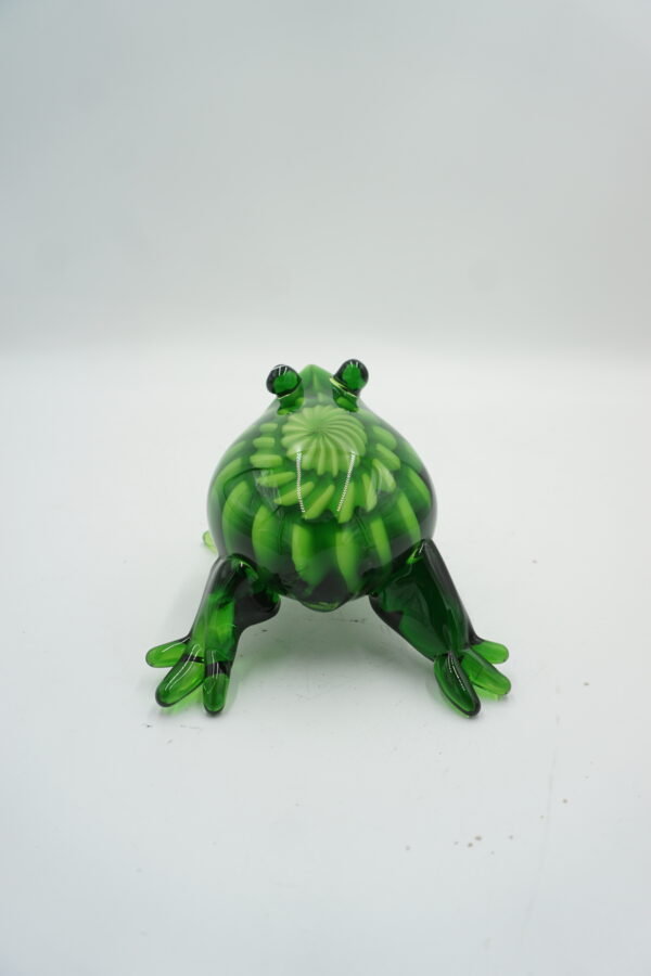 SZKŁO W STYLU MURANO, FIGURA ZIELONA ŻABA ROPUCHA