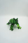 SZKŁO W STYLU MURANO, FIGURA ZIELONA ŻABA ROPUCHA