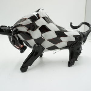 SZKLANA FIGURA STYL MURANO, BYK SYMBOL SIŁY GIEŁDA HOSSA