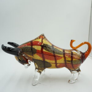 SZKLANA FIGURA STYL MURANO, BYK SYMBOL SIŁY GIEŁDA HOSSA