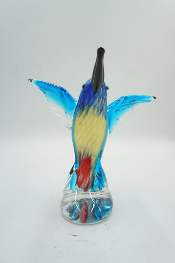 SZKLANA FIGURA STYL MURANO, KOLOROWY PTASZEK ZIMORODEK