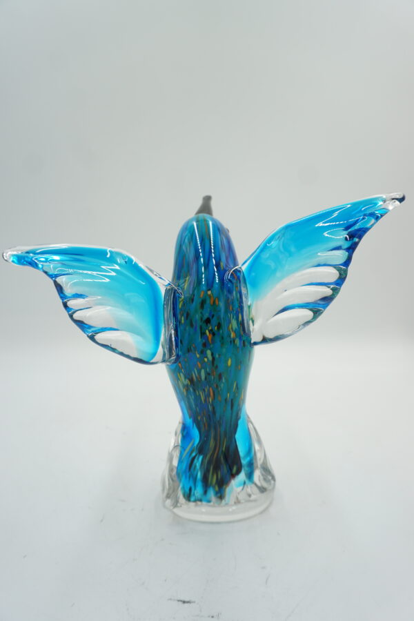 SZKLANA FIGURA STYL MURANO, KOLOROWY PTASZEK ZIMORODEK