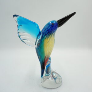 SZKLANA FIGURA STYL MURANO, KOLOROWY PTASZEK ZIMORODEK