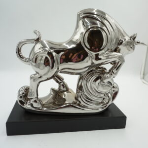 ZŁOTA CERAMICZNA FIGURA BYK HOSSA