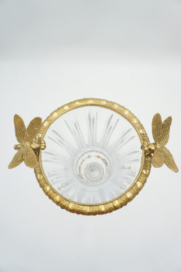 WAZON ZE SZKŁA Z OKUCIEM Z BRĄZU WAŻKI