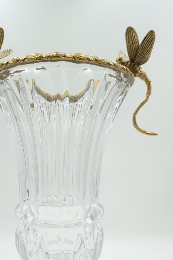 WAZON ZE SZKŁA Z OKUCIEM Z BRĄZU WAŻKI