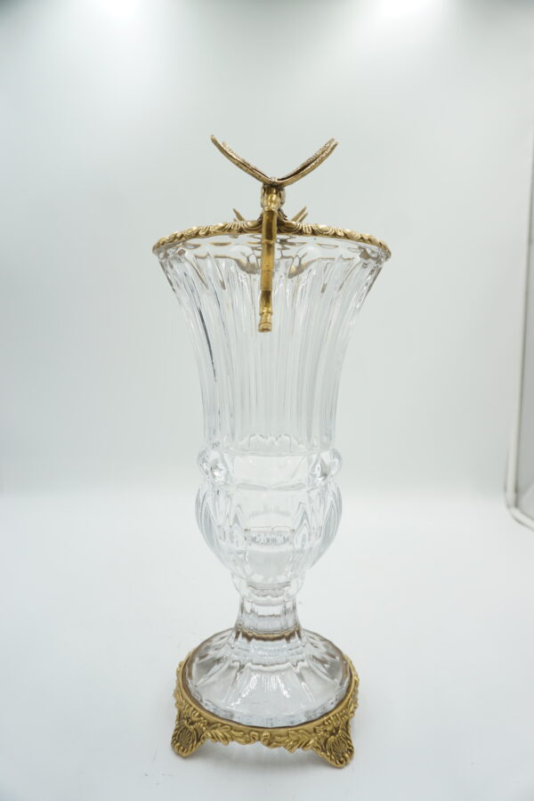 WAZON ZE SZKŁA Z OKUCIEM Z BRĄZU WAŻKI