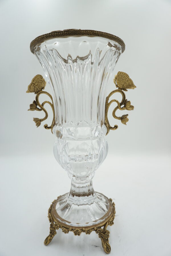 WAZON ZE SZKŁA Z OKUCIEM Z BRĄZU MOTYLKI