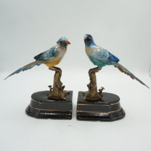 PODPÓRKI POD KSIĄŻKI PORCELANA Z BRĄZEM PTASZKI