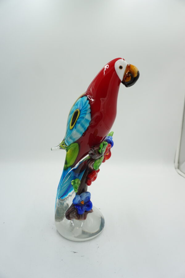 SZKŁO W STYLU MURANO, FIGURA PAPUGA