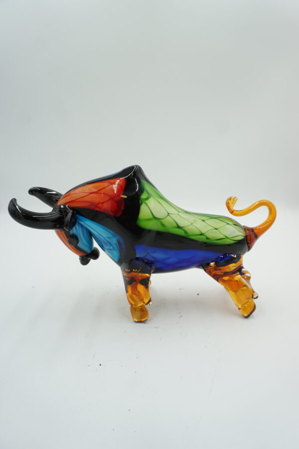 SZKLANA FIGURA STYL MURANO, BYK SYMBOL SIŁY GIEŁDA HOSSA