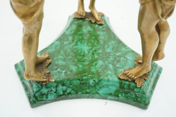 WAZON PORCELANA Z BRĄZEM POSTACIE KOBIET ZIELONY
