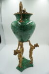 WAZON PORCELANA Z BRĄZEM POSTACIE KOBIET ZIELONY