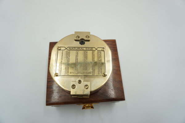 MOSIĘŻNY OKRĄGŁY KOMPAS + DREWNIANE ETUI