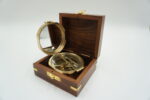 MOSIĘŻNY OKRĄGŁY KOMPAS + DREWNIANE ETUI