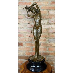 BOGINI Z WINOGRONEM KOBIETA W SUKNI BARDZO DUŻA FIGURA Z BRĄZU 84cm SECESJA