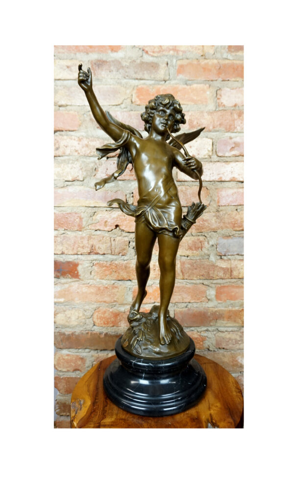 Duża figura z brązu AMOR Z ŁUKIEM ANIOŁ wys70cm