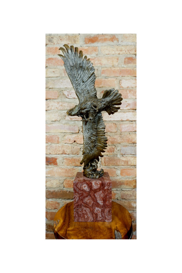 OGROMNY ORZEŁ W LOCIE FIGURA Z BRĄZU wys 91cm JAK ŻYWY