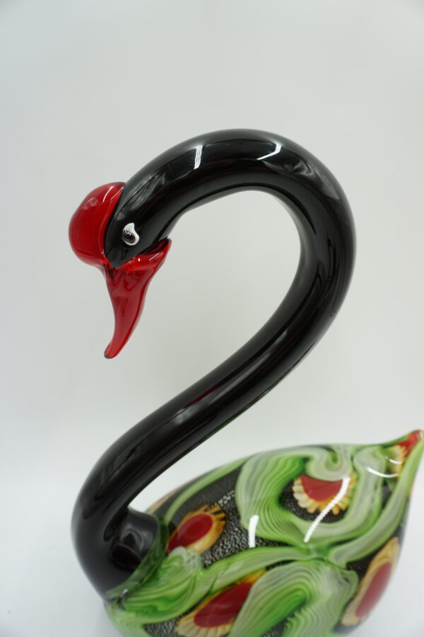 SZKŁO W STYLU MURANO, DUŻA FIGURA ŁABĘDŹ