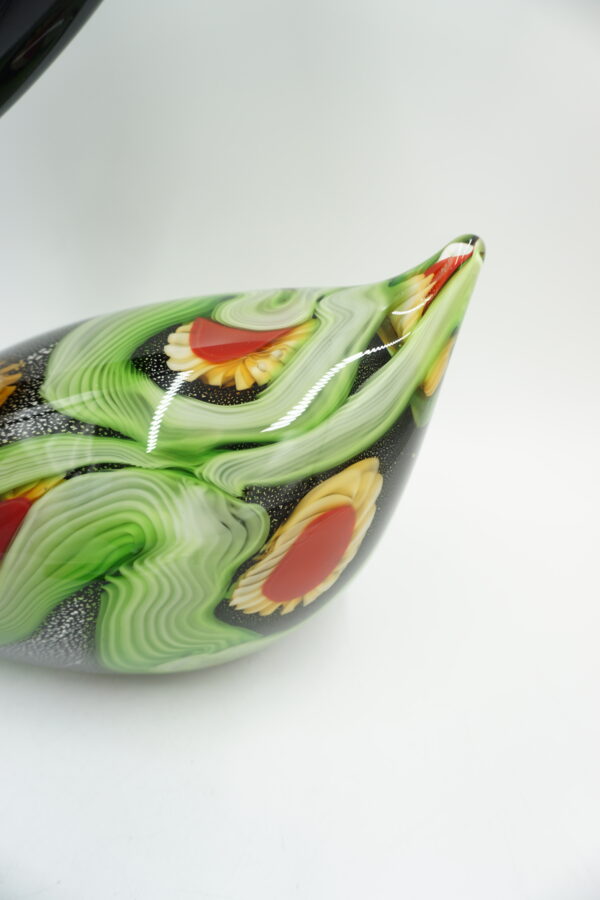 SZKŁO W STYLU MURANO, DUŻA FIGURA ŁABĘDŹ