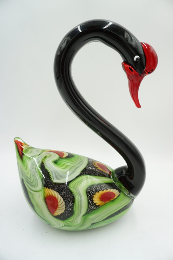 SZKŁO W STYLU MURANO, DUŻA FIGURA ŁABĘDŹ