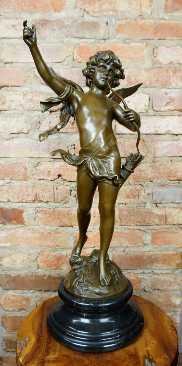 Duża figura z brązu AMOR Z ŁUKIEM ANIOŁ wys70cm