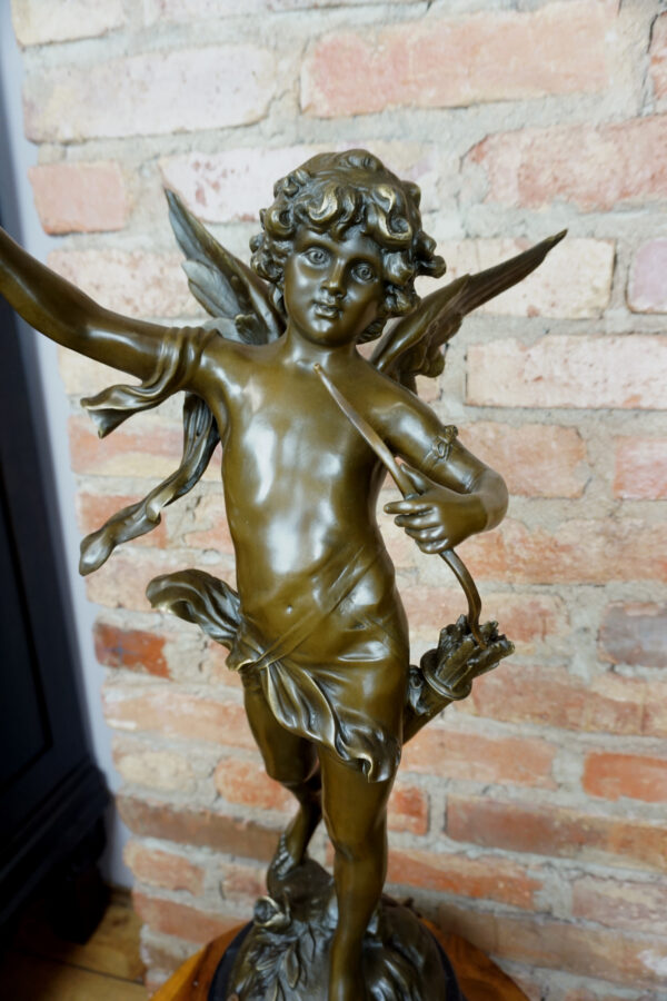 Duża figura z brązu AMOR Z ŁUKIEM ANIOŁ wys70cm