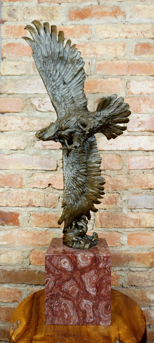 OGROMNY ORZEŁ W LOCIE FIGURA Z BRĄZU wys 91cm JAK ŻYWY