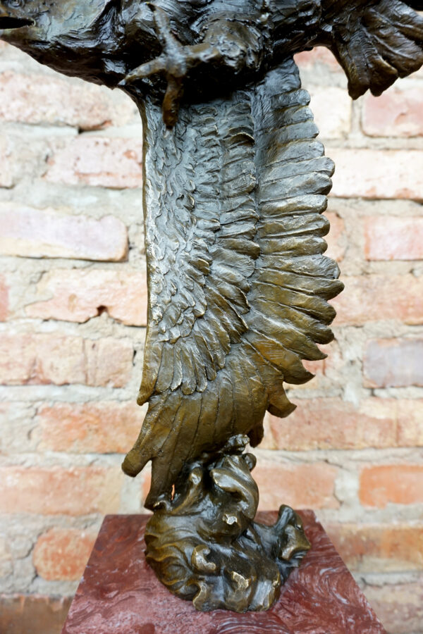 OGROMNY ORZEŁ W LOCIE FIGURA Z BRĄZU wys 91cm JAK ŻYWY