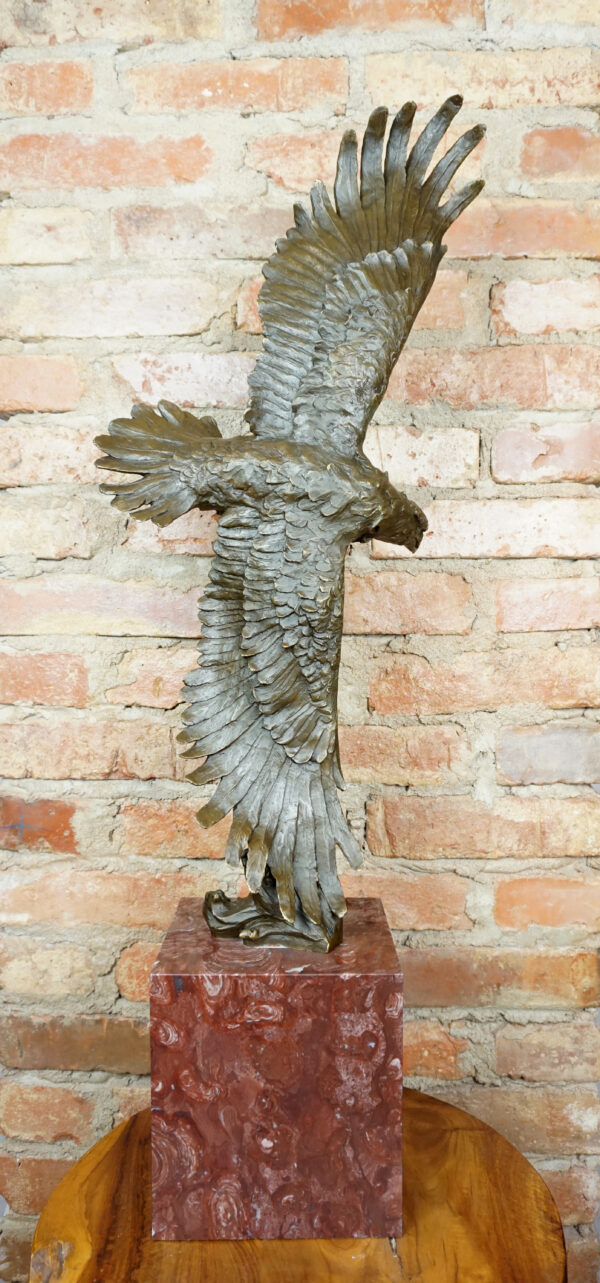 OGROMNY ORZEŁ W LOCIE FIGURA Z BRĄZU wys 91cm JAK ŻYWY