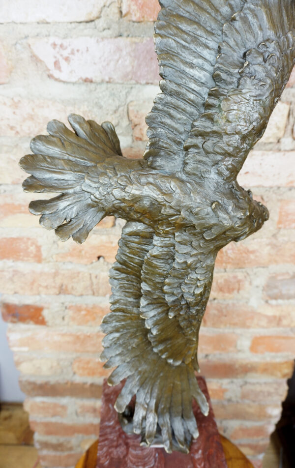OGROMNY ORZEŁ W LOCIE FIGURA Z BRĄZU wys 91cm JAK ŻYWY