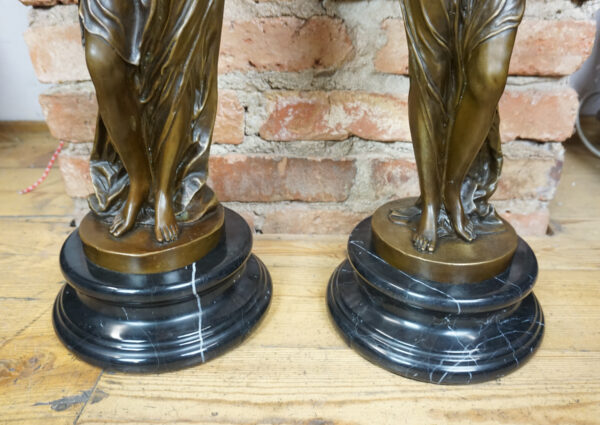 KOBIETY Z DZBANAMI DUŻE FIGURY Z BRĄZU PARA BOGINIE wys 70cm