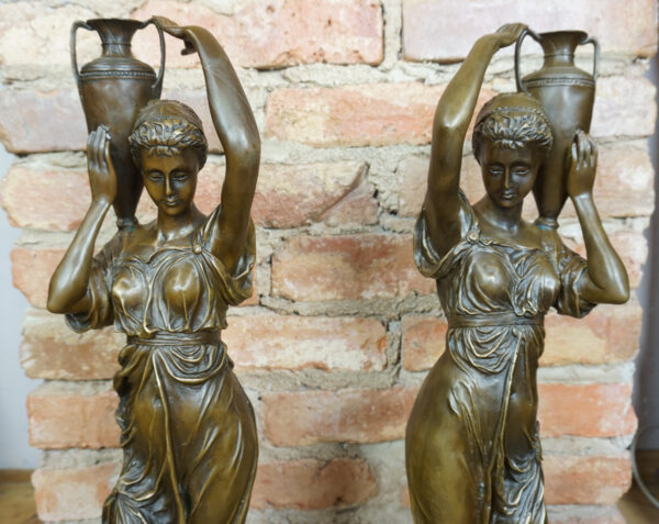 KOBIETY Z DZBANAMI DUŻE FIGURY Z BRĄZU PARA BOGINIE wys 70cm