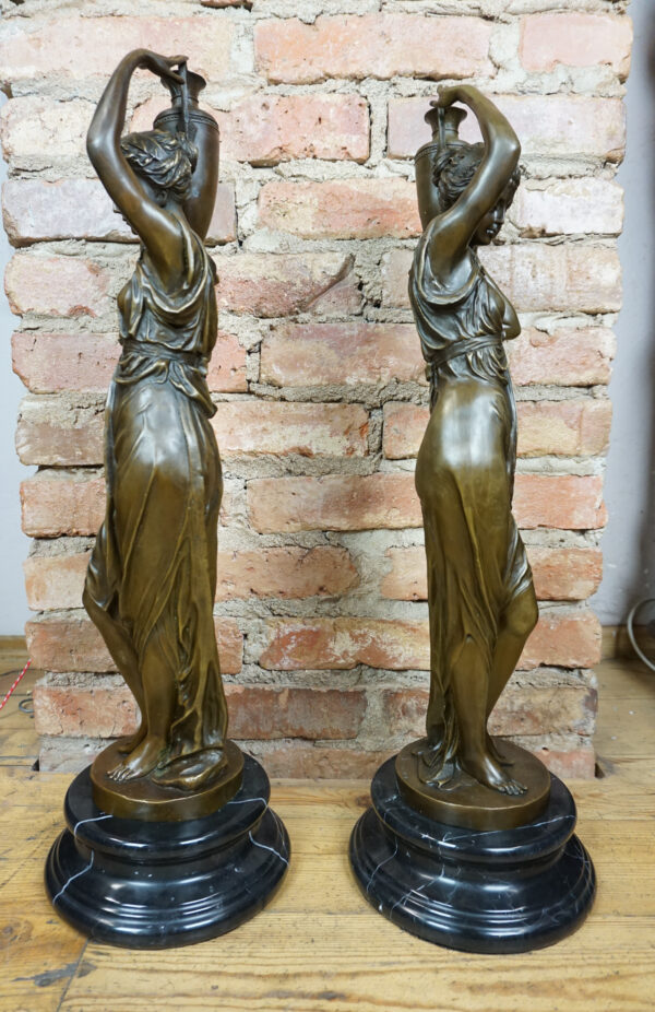 KOBIETY Z DZBANAMI DUŻE FIGURY Z BRĄZU PARA BOGINIE wys 70cm