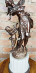 DUŻY POSTACIOWY ŚWIECZNIK Z BRĄZU KOBIETA Z AMOREM 5 ŚWIEC wys79cm