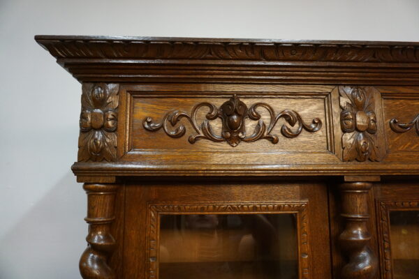 TRZYDRZWIOWA BIBLIOTEKA BOGATO RZEŹBIONA SPIRALNE KOLUMNY FRANCJA